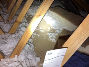 Displaced insulation found by home inspector in Gainesville, Va.