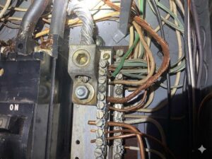 Home inspector photo of old wiring in Amissville, VA.